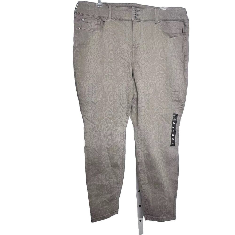 Torrid Jegging Skinny Jean Womens Size 24R Tan Snake Phyton Super Soft High Rise